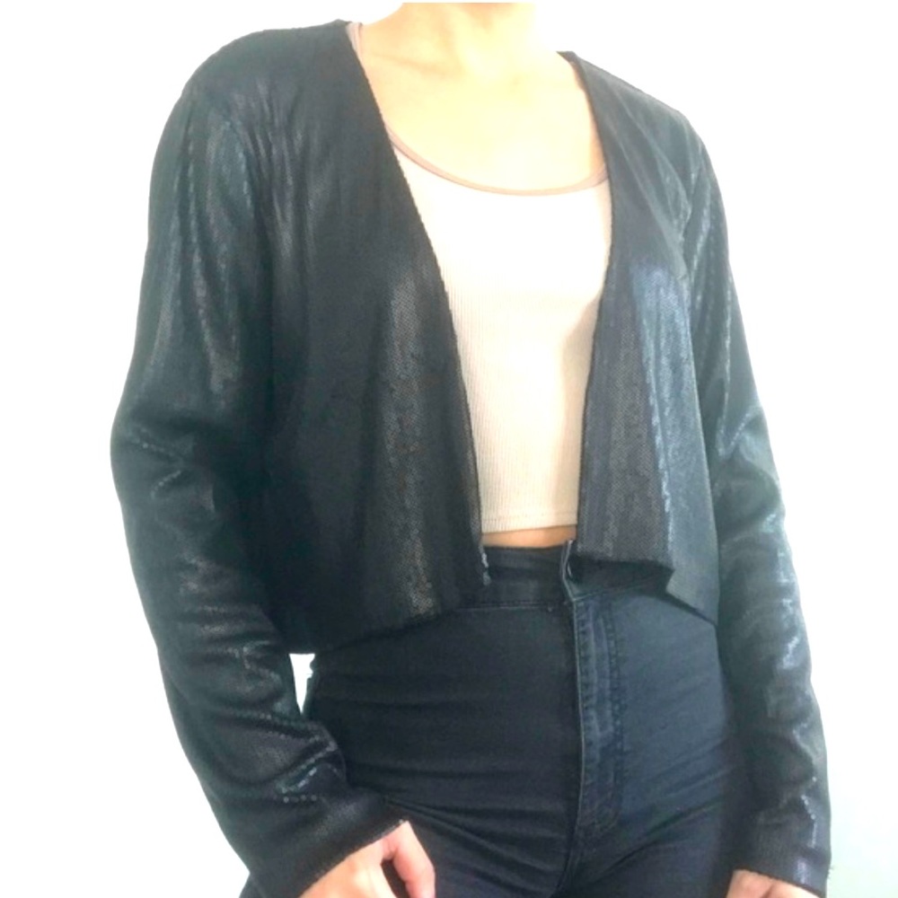 NWT Super Elegant Cache Black Sequin Cardigan-Never Used, Medium, Excellent Cond